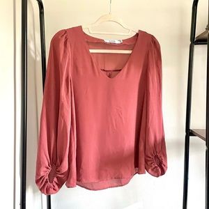 XXS JustFab 3/4-Length Sleeve Blouse